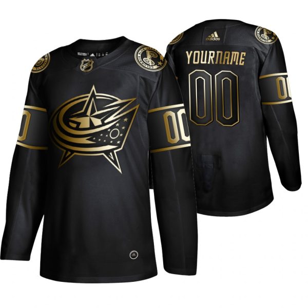 Exceptional Adidas Blue Jackets Custom Men's 2019 Black Golden Edition Authentic Stitched NHL Jersey