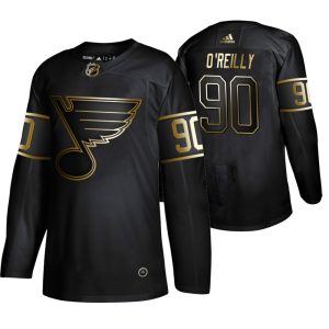 Gorgeous Adidas Blues #90 Ryan O'Reilly Men's 2019 Black Golden Edition Authentic Stitched NHL Jersey