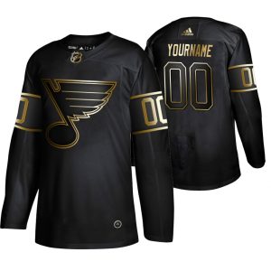 Stunning Adidas Blues Custom Men's 2019 Black Golden Edition Authentic Stitched NHL Jersey