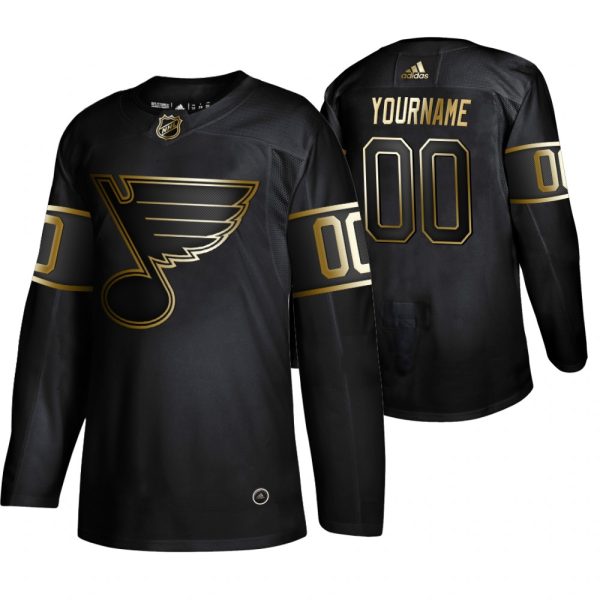Stunning Adidas Blues Custom Men's 2019 Black Golden Edition Authentic Stitched NHL Jersey
