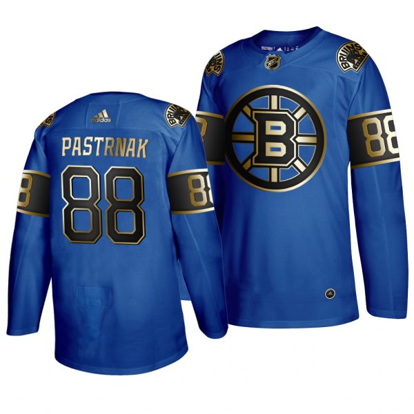 Exceptional Adidas Bruins #88 David Pastrnak 2019 Father's Day Black Golden Men's Authentic NHL Jersey Royal