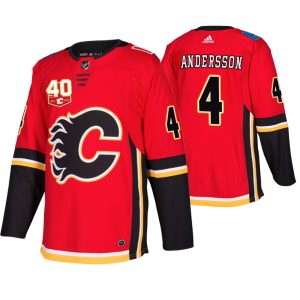 Outstanding Adidas Calgary Flames #4 Rasmus Andersson 40th Anniversary Third 2019 20 NHL Jersey