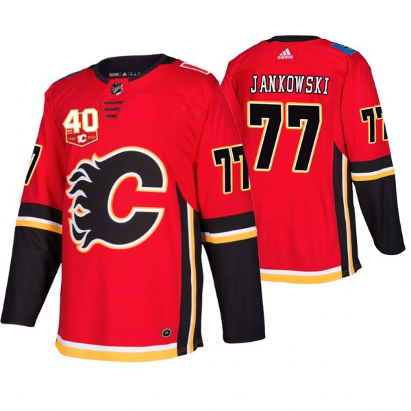 Exquisite Adidas Calgary Flames #77 Mark Jankowski 40th Anniversary Third 2019 20 NHL Jersey