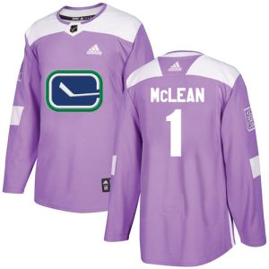 Stunning Adidas Canucks #1 Kirk Mclean Purple Authentic Fights Cancer Stitched NHL Jersey