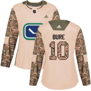 Stunning Adidas Canucks #10 Pavel Bure Camo Authentic 2017 Veterans Day Women's Stitched NHL Jersey