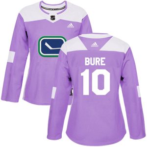 Splendid Adidas Canucks #10 Pavel Bure Purple Authentic Fights Cancer Women's Stitched NHL Jersey
