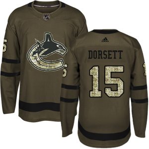 Magnificent Adidas Canucks #15 Derek Dorsett Green Salute to Service Youth Stitched NHL Jersey