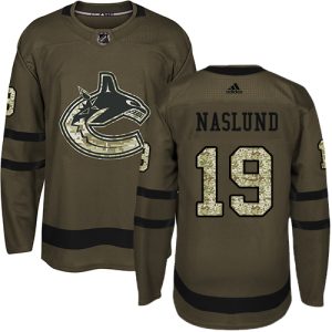 Exquisite Adidas Canucks #19 Markus Naslund Green Salute to Service Stitched NHL Jersey