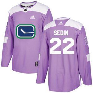 Magnificent Adidas Canucks #22 Daniel Sedin Purple Authentic Fights Cancer Stitched NHL Jersey