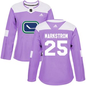 Exquisite Adidas Canucks #25 Jacob Markstrom Purple Authentic Fights Cancer Women's Stitched NHL Jersey