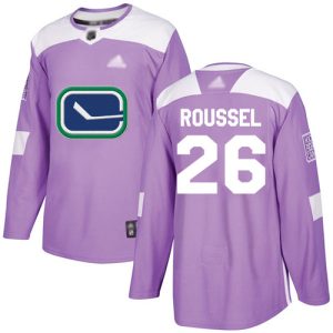 Premium Adidas Canucks #26 Antoine Roussel Purple Authentic Fights Cancer Stitched NHL Jersey