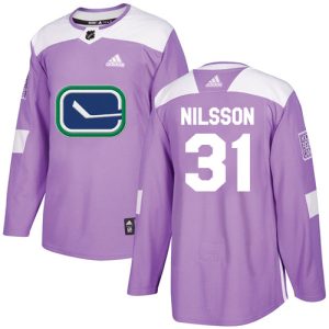 Gorgeous Adidas Canucks #31 Anders Nilsson Purple Authentic Fights Cancer Stitched NHL Jersey