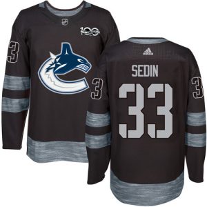 Premium Adidas Canucks #33 Henrik Sedin Black 1917 2017 100th Anniversary Stitched NHL Jersey