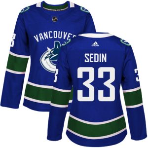 Outstanding Adidas Canucks #33 Henrik Sedin Blue Home Authentic Women's Stitched NHL Jersey