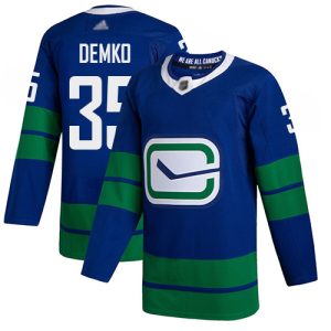 Outstanding Adidas Canucks #35 Thatcher Demko Blue Alternate Authentic Stitched Youth NHL Jersey