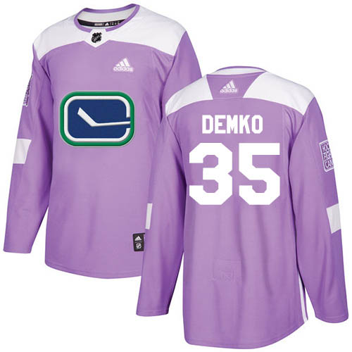 Exceptional Adidas Canucks #35 Thatcher Demko Purple Authentic Fights Cancer Stitched NHL Jersey