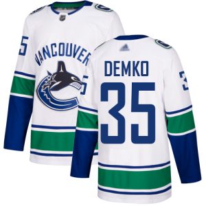 Magnificent Adidas Canucks #35 Thatcher Demko White Road Authentic Stitched NHL Jersey