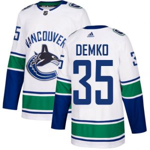 First - rate Adidas Canucks #35 Thatcher Demko White Road Authentic Stitched Youth NHL Jersey