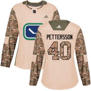 Splendid Adidas Canucks #40 Elias Pettersson Camo Authentic 2017 Veterans Day Women's Stitched NHL Jersey