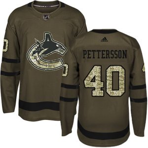 Magnificent Adidas Canucks #40 Elias Pettersson Green Salute to Service Youth Stitched NHL Jersey