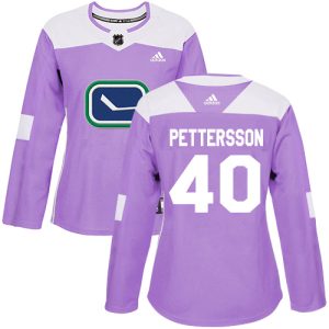 Magnificent Adidas Canucks #40 Elias Pettersson Purple Authentic Fights Cancer Women's Stitched NHL Jersey