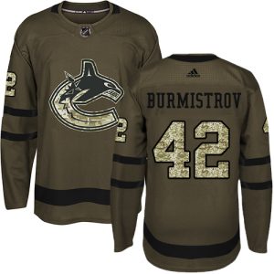 Exquisite Adidas Canucks #42 Alex Burmistrov Green Salute to Service Stitched NHL Jersey