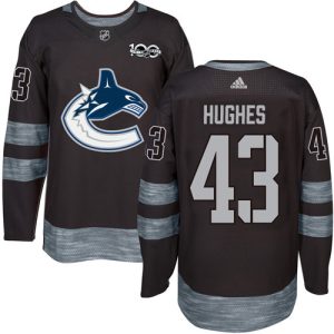 Superior Adidas Canucks #43 Quinn Hughes Black 1917 2017 100th Anniversary Stitched NHL Jersey
