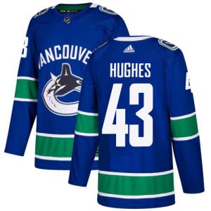 Premium Adidas Canucks #43 Quinn Hughes Blue Home Authentic Stitched NHL Jersey