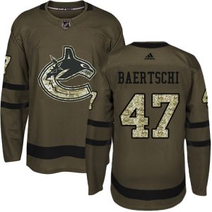 Exquisite Adidas Canucks #47 Sven Baertschi Green Salute to Service Stitched NHL Jersey