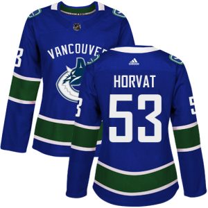 Gorgeous Adidas Canucks #53 Bo Horvat Blue Home Authentic Women's Stitched NHL Jersey