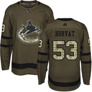 Outstanding Adidas Canucks #53 Bo Horvat Green Salute to Service Youth Stitched NHL Jersey