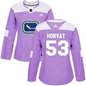 Exquisite Adidas Canucks #53 Bo Horvat Purple Authentic Fights Cancer Women's Stitched NHL Jersey
