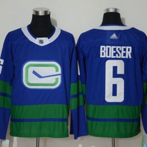 Gorgeous Adidas Canucks #6 Brock Boeser Blue Alternate Authentic Stitched NHL Jersey