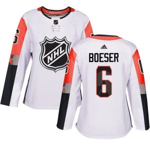 Stunning Adidas Canucks #6 Brock Boeser White 2018 All Star Pacific Division Authentic Women's Stitched NHL Jersey