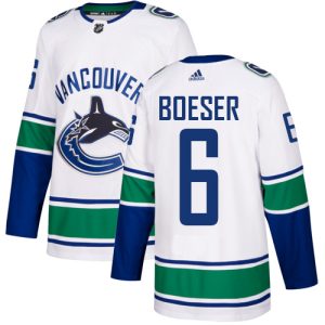 Magnificent Adidas Canucks #6 Brock Boeser White Road Authentic Youth Stitched NHL Jersey