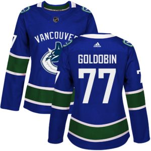Superior Adidas Canucks #77 Nikolay Goldobin Blue Home Authentic Women's Stitched NHL Jersey