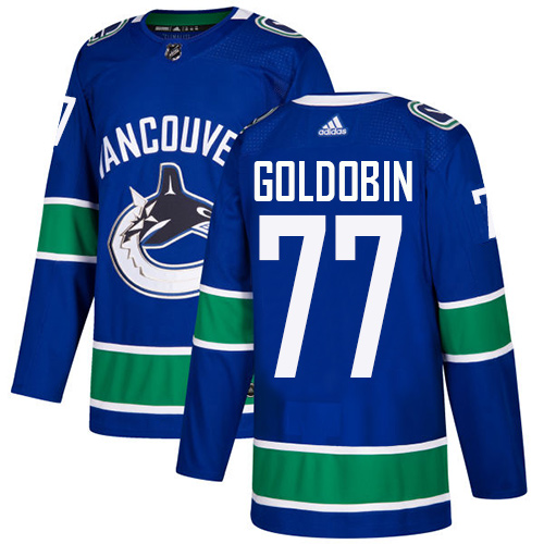 Superior Adidas Canucks #77 Nikolay Goldobin Blue Home Authentic Youth Stitched NHL Jersey