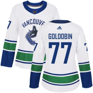Exquisite Adidas Canucks #77 Nikolay Goldobin White Road Authentic Women's Stitched NHL Jersey