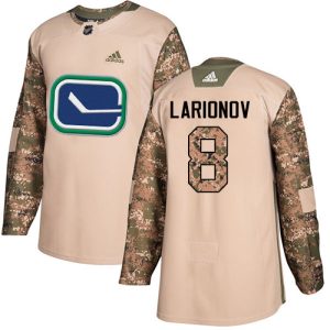 Stunning Adidas Canucks #8 Igor Larionov Camo Authentic 2017 Veterans Day Stitched NHL Jersey