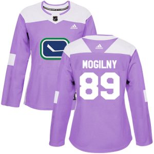 Gorgeous Adidas Canucks #89 Alexander Mogilny Purple Authentic Fights Cancer Women's Stitched NHL Jersey