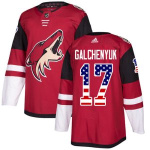 First - rate Adidas Coyotes #17 Alex Galchenyuk Maroon Home Authentic USA Flag Stitched NHL Jersey
