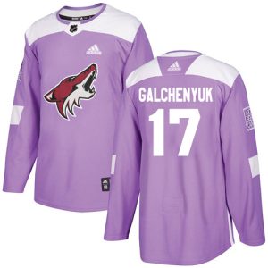 Gorgeous Adidas Coyotes #17 Alex Galchenyuk Purple Authentic Fights Cancer Stitched NHL Jersey