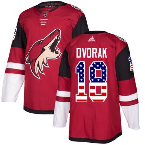Superior Adidas Coyotes #18 Christian Dvorak Maroon Home Authentic USA Flag Stitched NHL Jersey