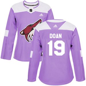 Premium Adidas Coyotes #19 Shane Doan Purple Authentic Fights Cancer Women's Stitched NHL Jersey