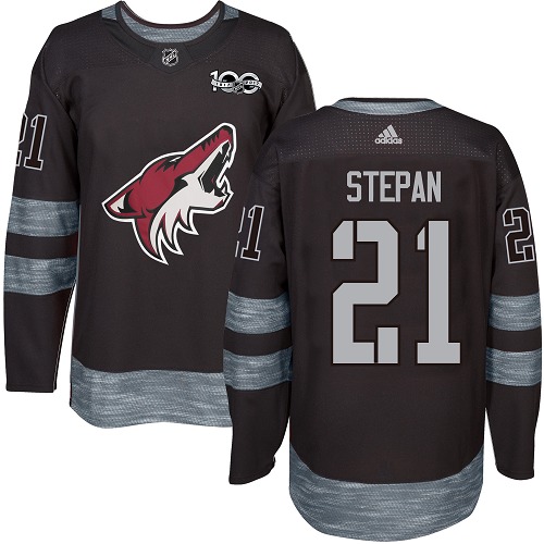 Splendid Adidas Coyotes #21 Derek Stepan Black 1917 2017 100th Anniversary Stitched NHL Jersey