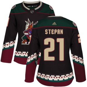 Gorgeous Adidas Coyotes #21 Derek Stepan Black Alternate Authentic Women's Stitched NHL Jersey