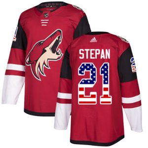 Superior Adidas Coyotes #21 Derek Stepan Maroon Home Authentic USA Flag Stitched Youth NHL Jersey