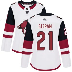 Outstanding Adidas Coyotes #21 Derek Stepan White Road Authentic Women's Stitched NHL Jersey