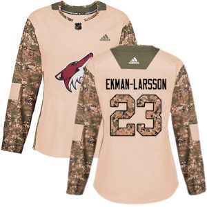 Gorgeous Adidas Coyotes #23 Oliver Ekman Larsson Camo Authentic 2017 Veterans Day Women's Stitched NHL Jersey