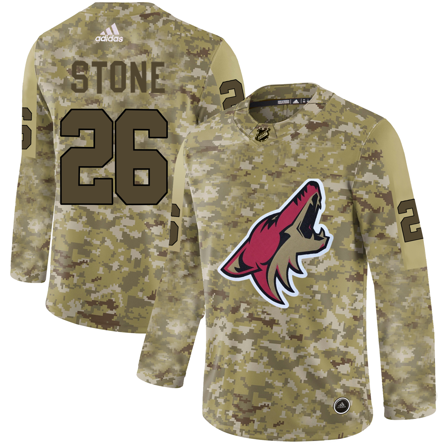 Superior Adidas Coyotes #26 Michael Stone Camo Authentic Stitched NHL Jersey